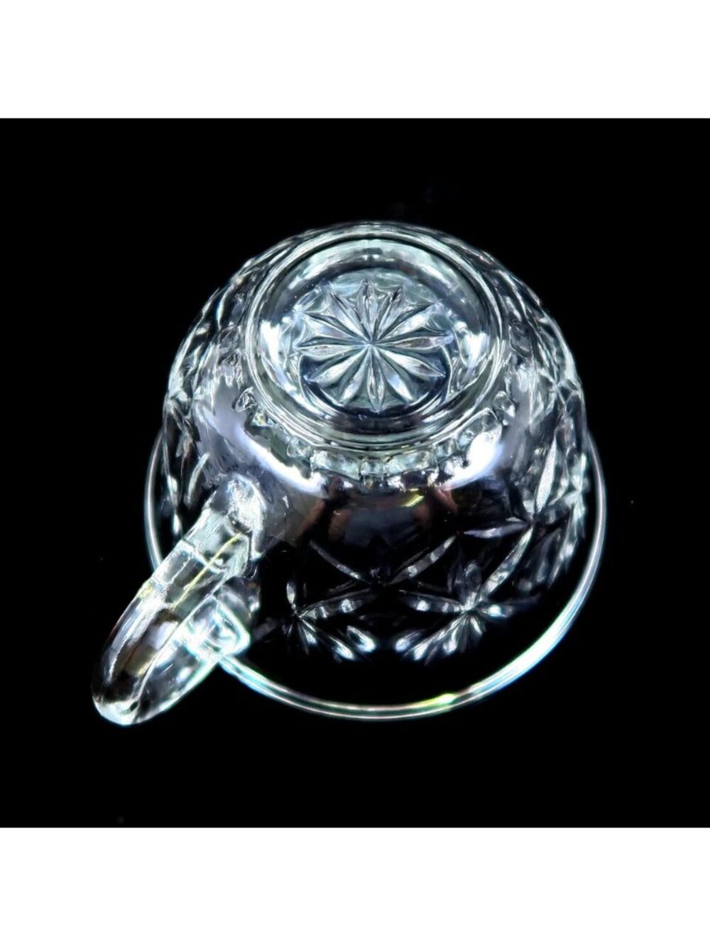 Hazel Atlas Heritage Thumbprint Punch Cups – Vintage Set of 4, 6oz Pressed Glass - Picture 5 of 6